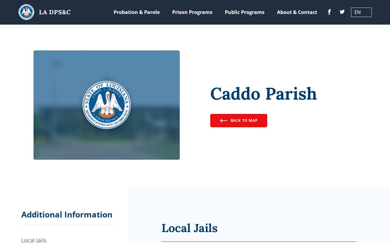 Louisiana DPS and Corrections Caddo Correctional Center custody listing