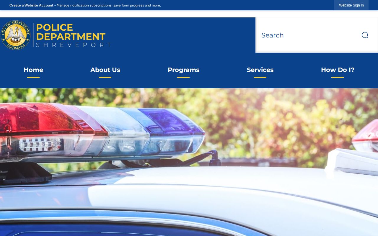 Official Shreveport Police Department webpage captured for arrest-record research